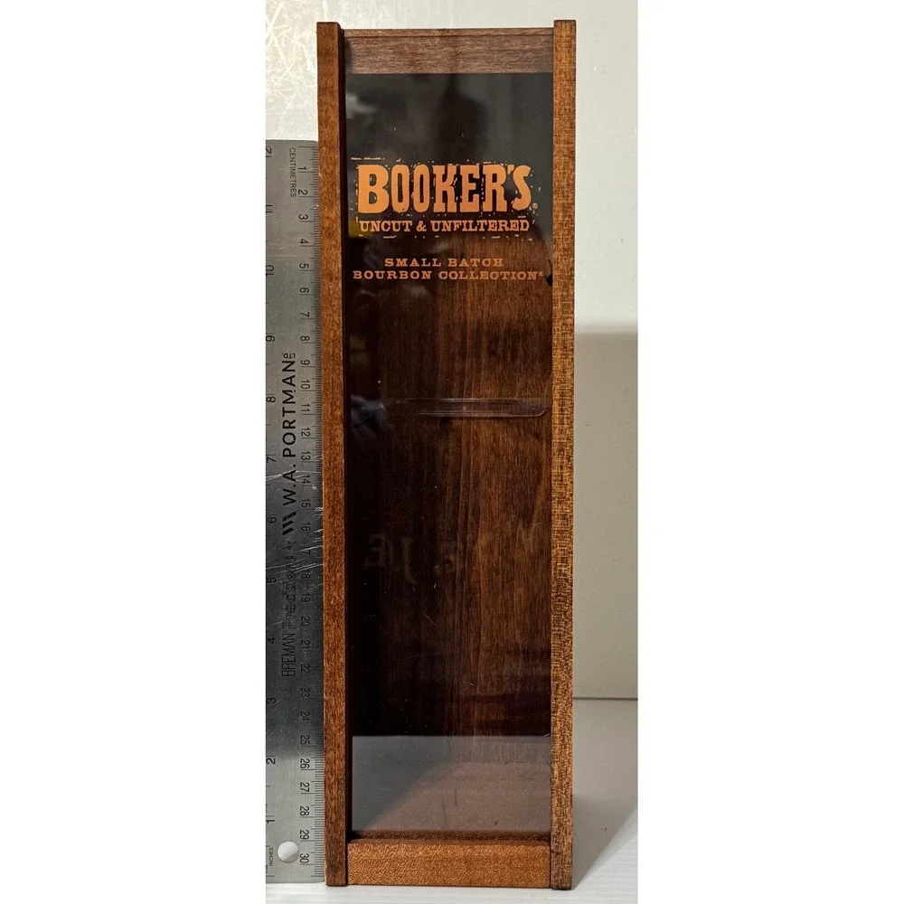 Booker's Bourbon Wooden Display Box Uncut & Unfiltered Small Batch Brown Case